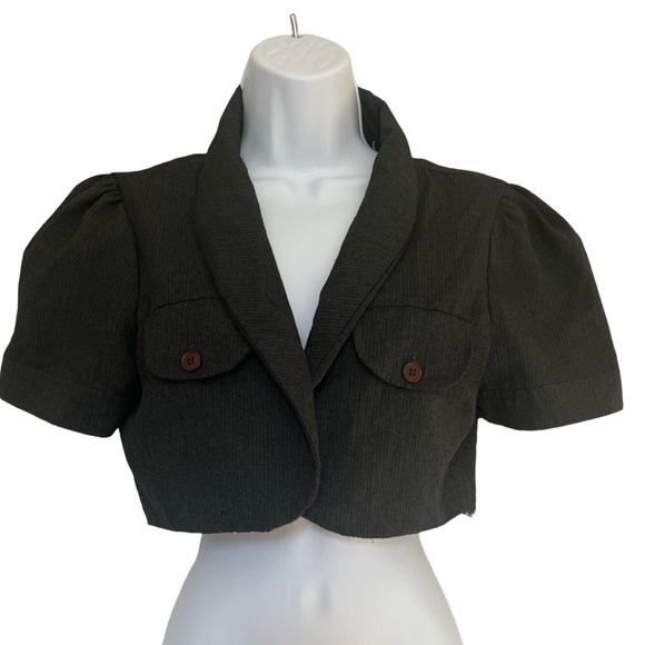 Pink Mode Jackets & Blazers - Pink Mode  Vintage Black Short Sleeve Mini Blazer. Dual Pocket. Size: Large.